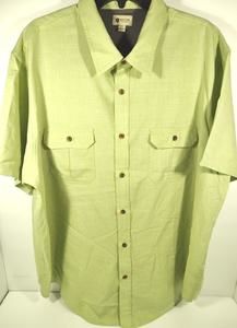 Haggar Lightweight Vented Men's Size 2XL Green Outdoor Shirt Short Sleeve EUC